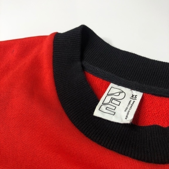 RARE P.E Nation Unisex Blue Red Black Tan Colorblock Crewneck Trendy Sweater - Picture 2 of 13